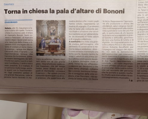 Il ritorno del Bonomi a Casumaro: AGESTE cura il delicato posizionamento dell'affresco - 1