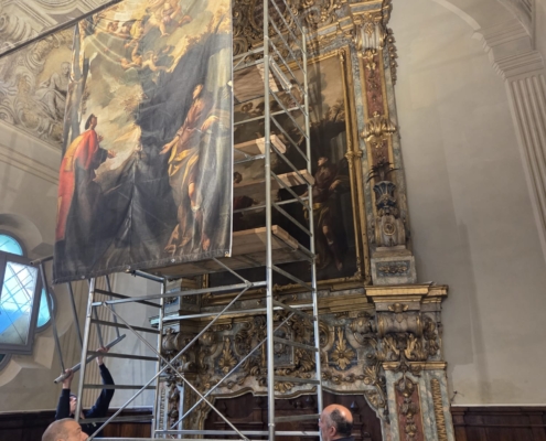 Il ritorno del Bonomi a Casumaro: AGESTE cura il delicato posizionamento dell'affresco - 2