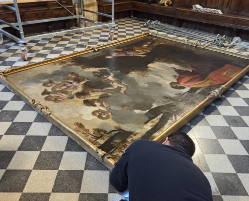 Il ritorno del Bonomi a Casumaro: AGESTE cura il delicato posizionamento dell'affresco - 4