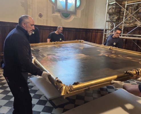 Il ritorno del Bonomi a Casumaro: AGESTE cura il delicato posizionamento dell'affresco - 5